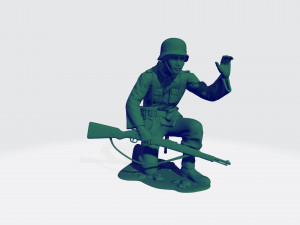 German kar98k soldier behind wall cover 3D Принт Модель