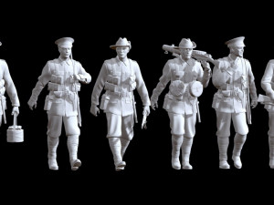 Australian ww1 soldiers x6 3D Print Model