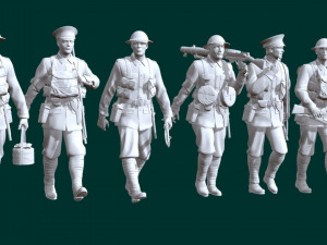 British ww2 soldiers x6 Modelo de impresión 3D