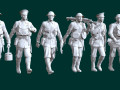 British ww2 soldiers x6 3D Принт Модель