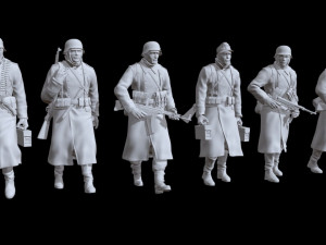 German ww2 walking soldiers x6 3D Baskı Modeli
