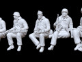German ww2 seated soldiers x5 3D Принт Модель