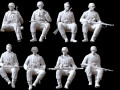 German ww2 seated soldiers x8 3D Принт Модель