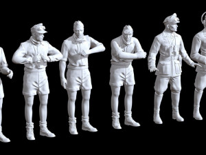 German tank crew africa summer uniform ww2 x6 3D Print Model