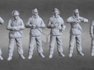 German tank crew africa winter uniform ww2 x6 3Dプリントモデル
