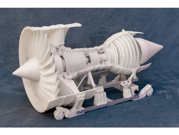 Trent 900 jet engine assembly 3D Print Model .c4d .max .obj .3ds .fbx .stl .blend 