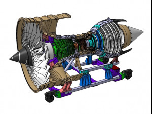 Trent 900 jet engine assembly 3D Print Model