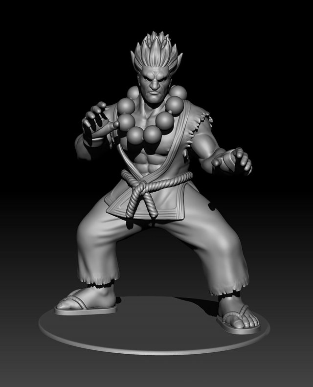 Akuma street fighter 3Dプリントモデル .c4d .max .obj .3ds .fbx .stl .blend 