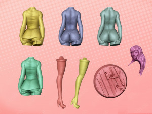 Daphne anime girl nfsw assembly 3D Baskı Modeli