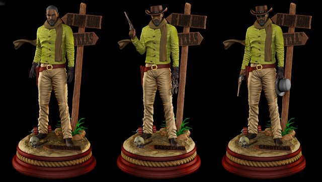 DJANGO UNCHAINED assembly 3D Print Model .c4d .max .obj .3ds .fbx .stl .blend 