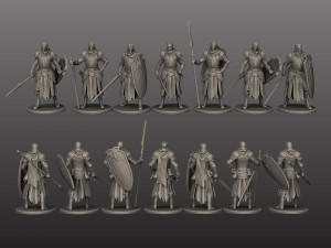 Medival knights pack 3D Print Model