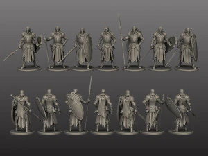 Medival knights pack 3D Print Model