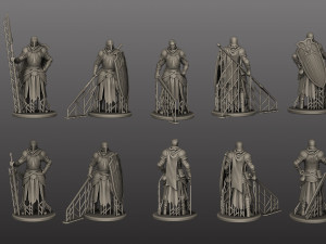 Medival knights pack 3D Print Model