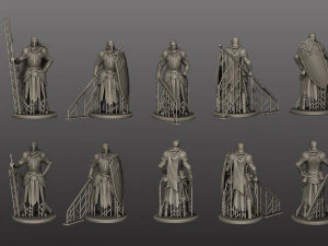 Medival knights pack 3D Print Model