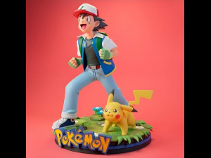 Ash and Pikachu assembly 3D Print Model