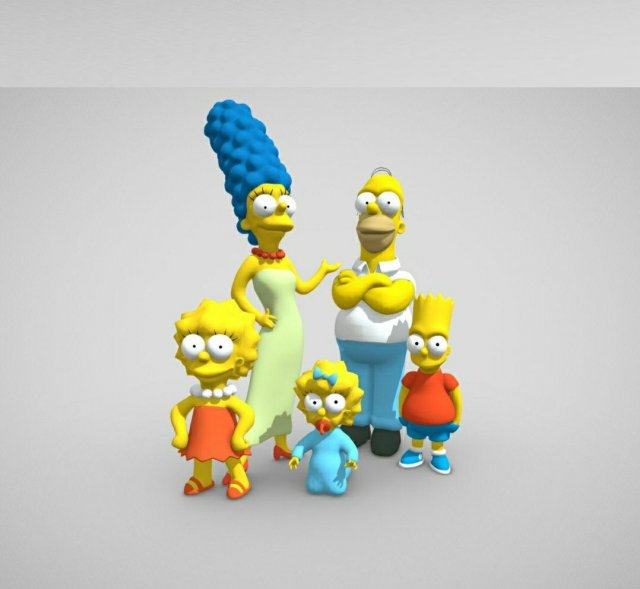 Simpsons family blend textured 3D प्रिंट मॉडल .c4d .max .obj .3ds .fbx .stl .blend