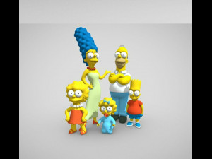 Simpsons family blend textured 3D Print Model