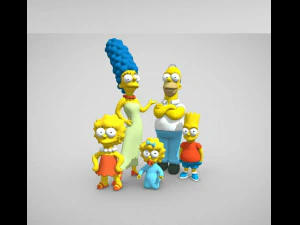 Simpsons family blend textured 3D printmodel