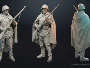Russian sniper soldier ww2 assembly 3D 打印模型