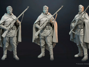 Russian sniper soldier ww2 assembly 3D Принт Модель