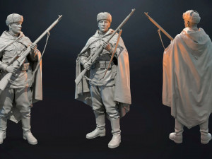 Russian sniper soldier ww2 assembly 3D Принт Модель