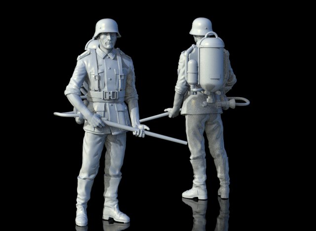 Flamethrower soldier 3D 프린트 모델 .c4d .max .obj .3ds .fbx .stl .blend 
