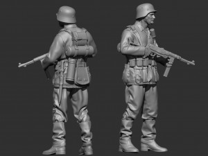 German Soldier WW2 assembly 3D प्रिंट मॉडल