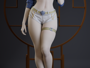 Summer eula genshin impact assembly 3D Print Model