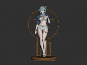 Summer eula genshin impact assembly 3D Print Model