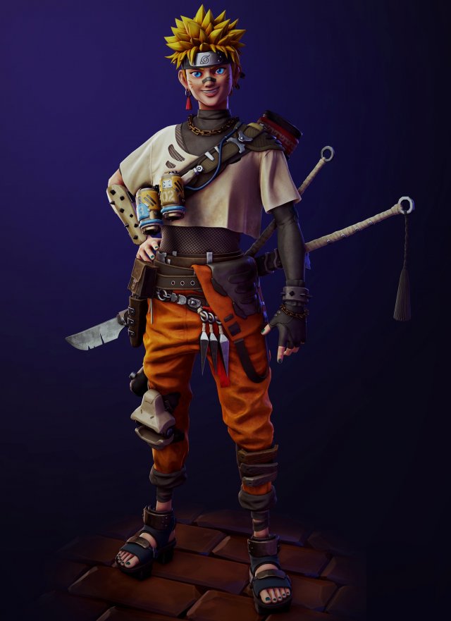 Naruto textured Modèle 3D .c4d .max .obj .3ds .fbx .stl .blend 