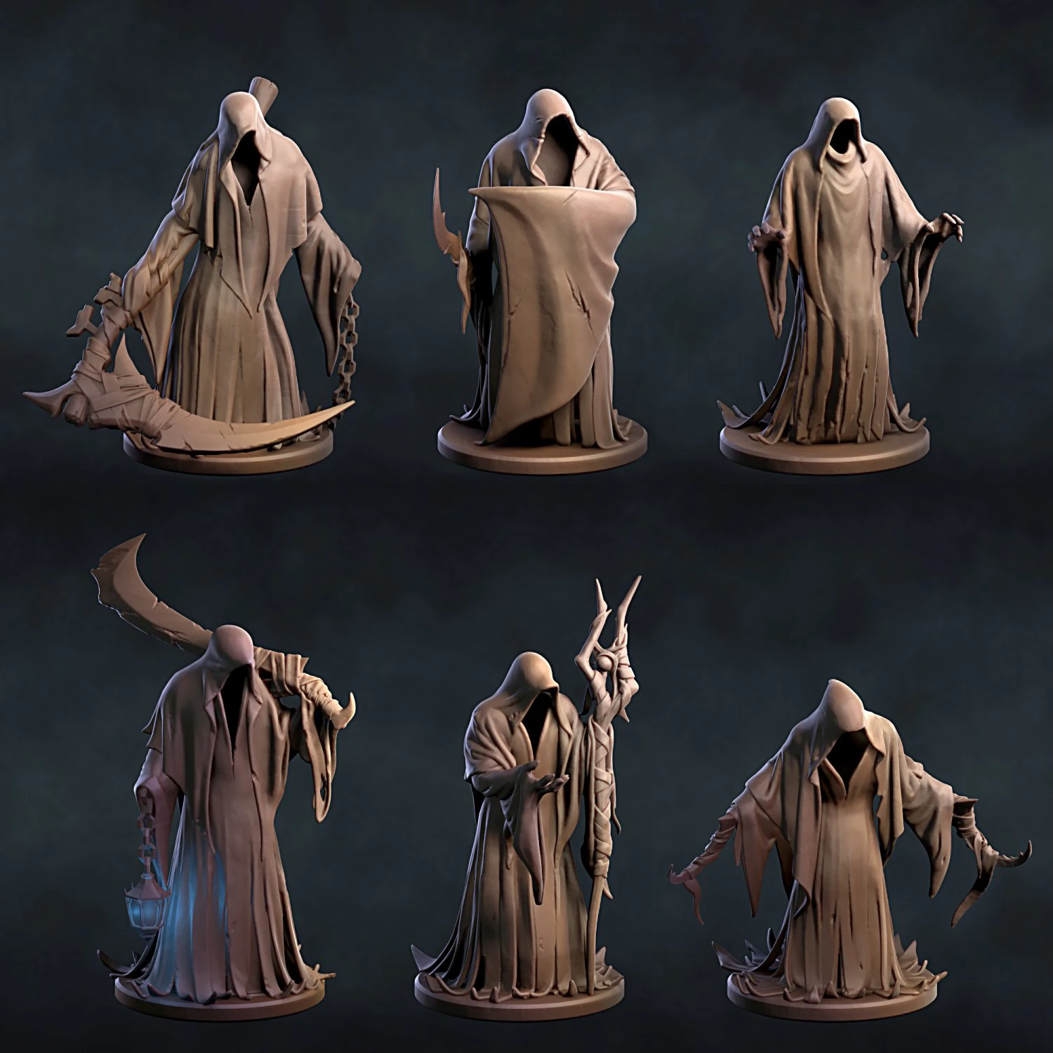 Six Ghosts 3D Print Model .c4d .max .obj .3ds .fbx .stl .blend 