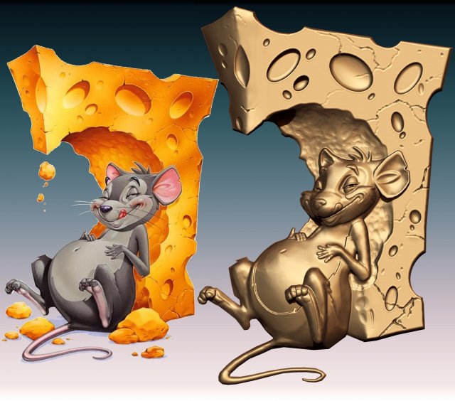 Cheese rat cnc Modello di stampa 3D .c4d .max .obj .3ds .fbx .stl .blend 