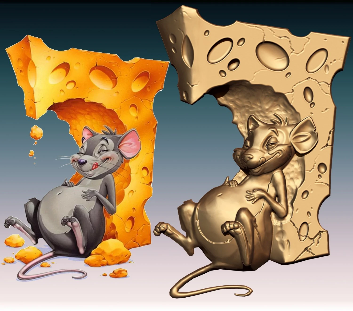 Cheese rat cnc 3D Print Model .c4d .max .obj .3ds .fbx .stl .blend 