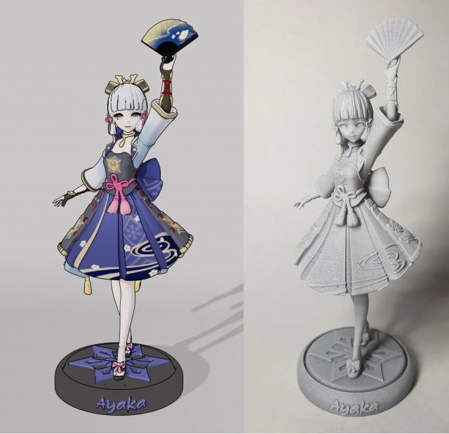 Kamisato Ayaka Genshin Impact assembly 3D-printmodel .c4d .max .obj .3ds .fbx .stl .blend 