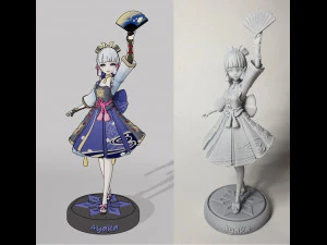 Montaje de Kamisato Ayaka Genshin Impact Modelo de impresión 3D