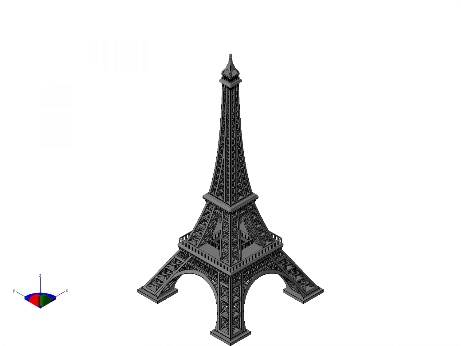 Eiffel tower 3D Print Model .c4d .max .obj .3ds .fbx .stl .blend 