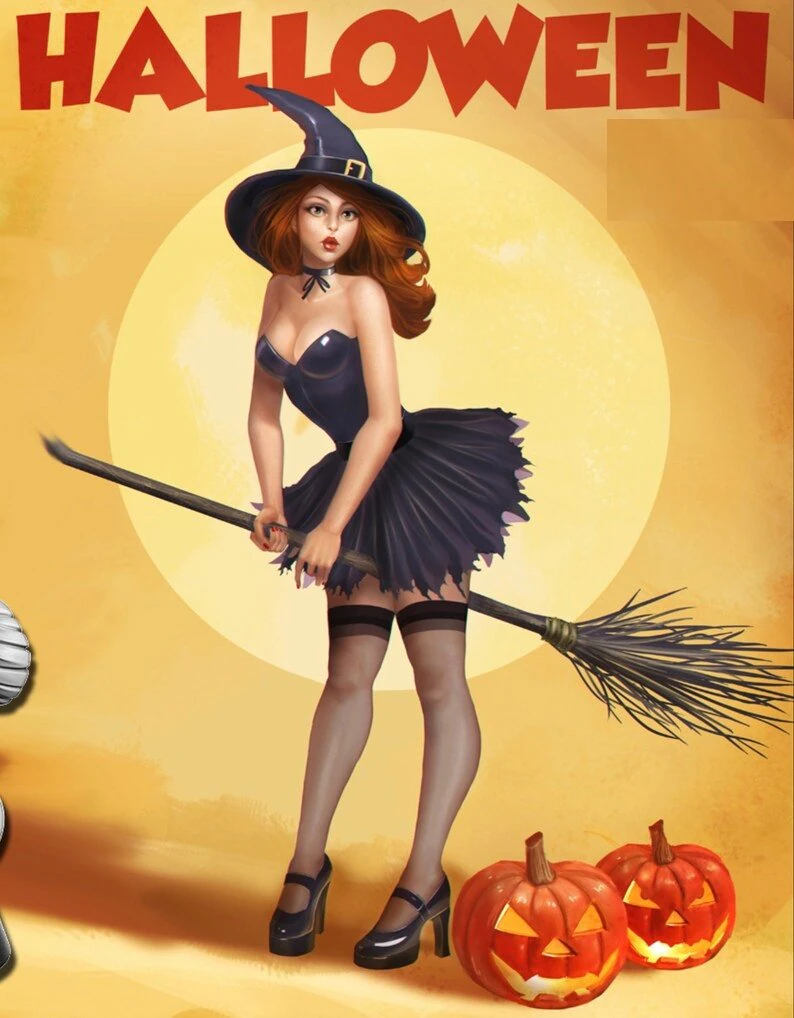 Halloween witch assembly 3D Print Model .c4d .max .obj .3ds .fbx .stl .blend 