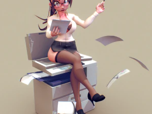Printer girl NSFW assembly 3D Print Model
