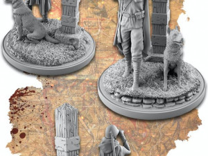World War II Border Guard and Dog 3D Принт Модель
