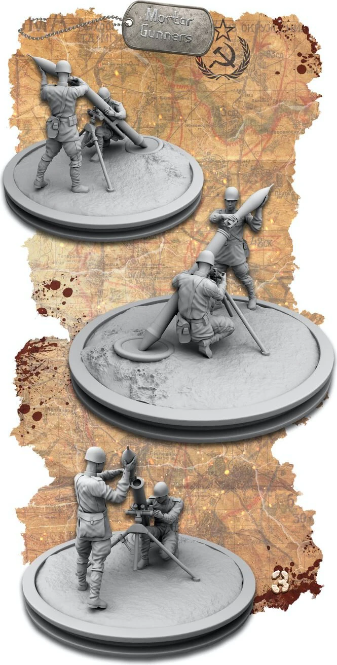 World War II Mortar Gunners 3D Print Model .c4d .max .obj .3ds .fbx .stl .blend 