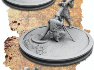 World War II Mortar Gunners 3D Принт Модель