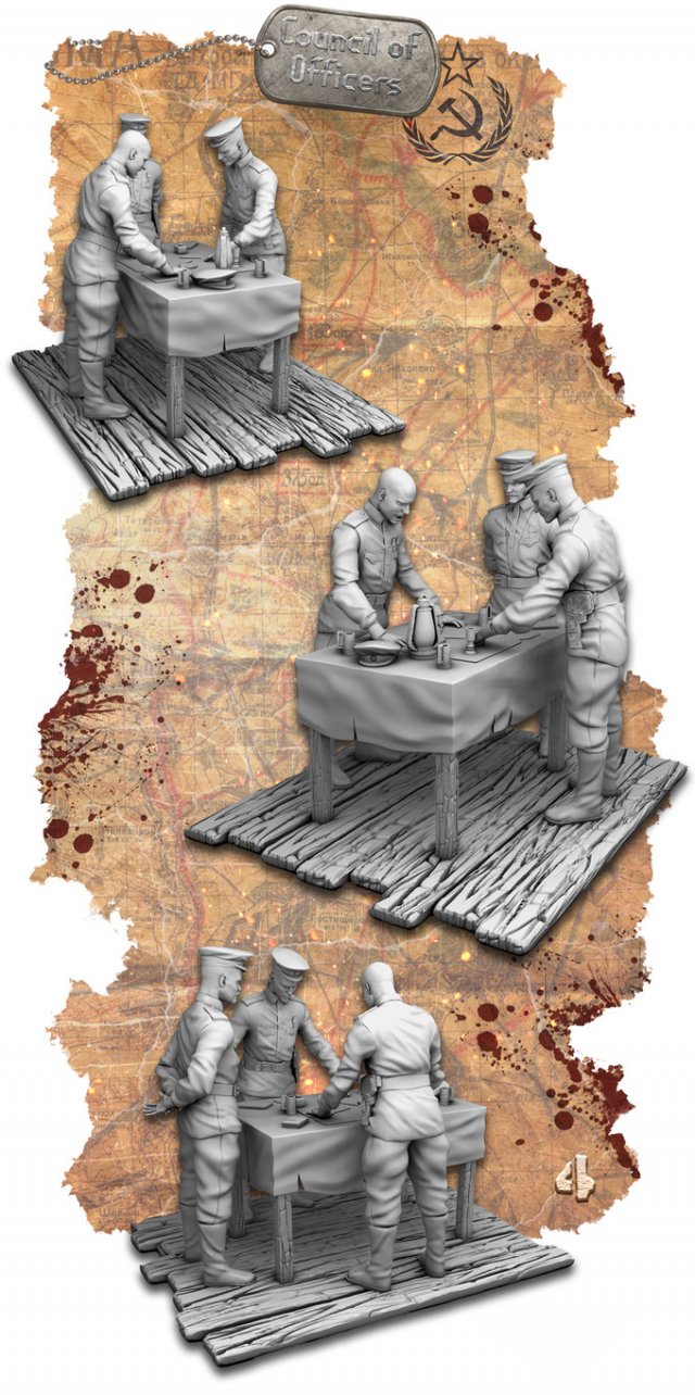 World War II Council of Soviet Officers 3D प्रिंट मॉडल .c4d .max .obj .3ds .fbx .stl .blend 