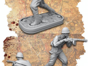 World War II Soviet Soldier Running 3D Print Model