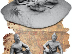 World War II Soldiers at a Halt 3D Принт Модель