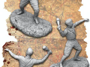 二战苏联士兵发射手榴弹 3D 打印模型