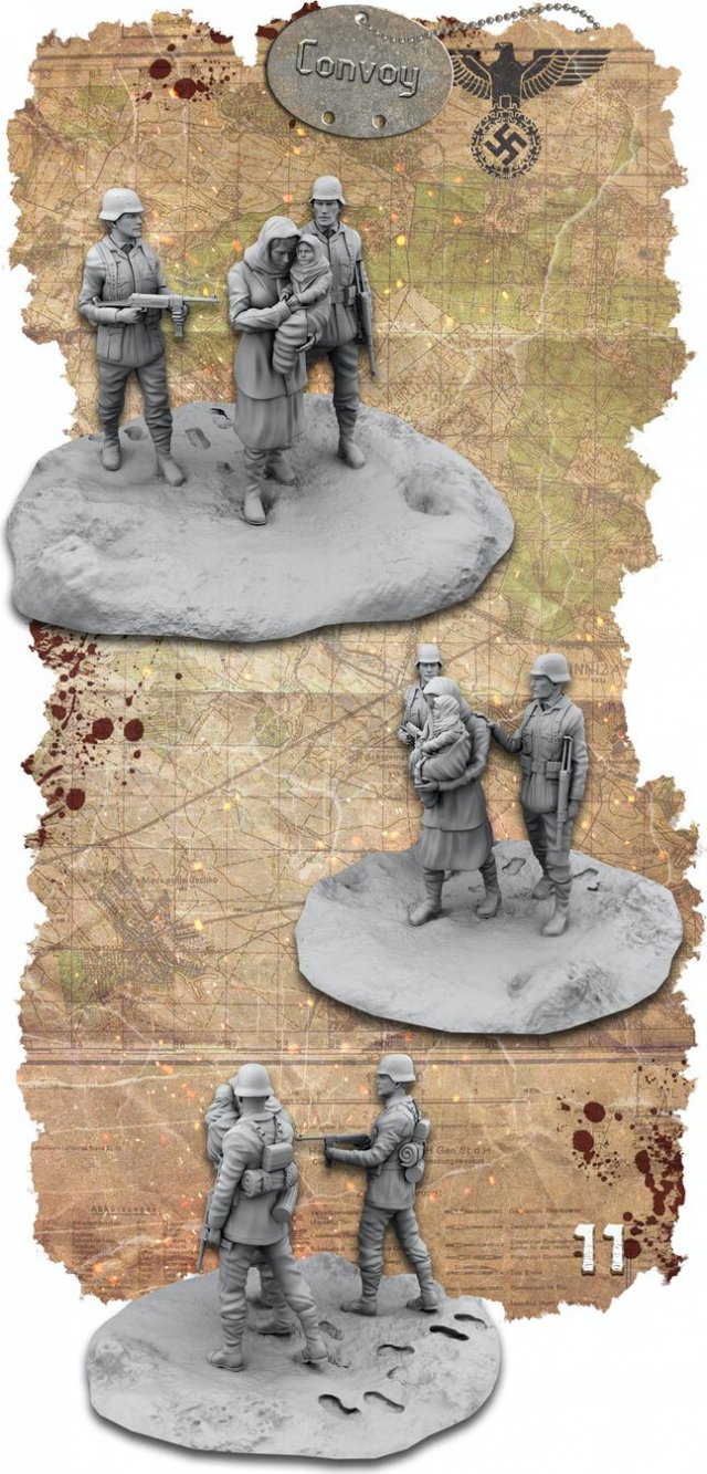 World War II Convoy Modello di stampa 3D .c4d .max .obj .3ds .fbx .stl .blend 