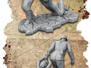 Soldado y mujer de la Segunda Guerra Mundial Modelo de impresión 3D