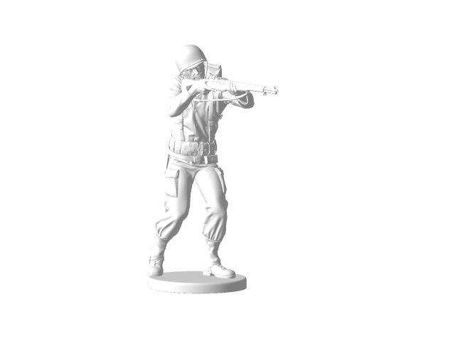 American soldier aiming ww2 3D प्रिंट मॉडल .c4d .max .obj .3ds .fbx .stl .blend 