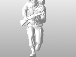 American soldier running ww2 3D 打印模型