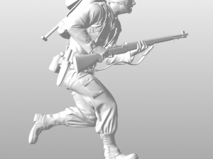 American soldier running ww2 3D 打印模型